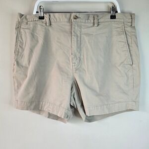 Polo Ralph Lauren Mens Khaki Tan Stretch Classic Fit Chino Shorts Size 40